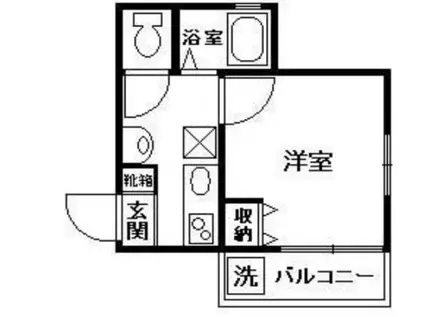 エスポワール別府(1K/1階)の間取り写真