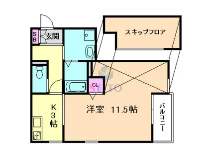 FORESTA 末広町(ワンルーム/3階)の間取り写真