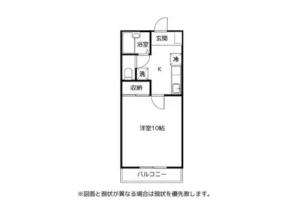 スイートマンション(1K/2階)の間取り写真