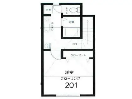ROW HOUSE 上馬(1K/2階)の間取り写真