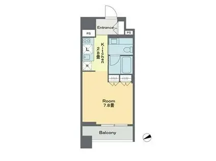 ベルファース戸越スタティオ(1K/8階)の間取り写真