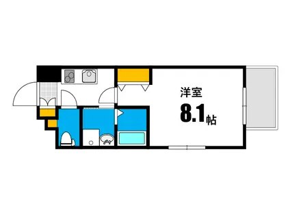 RUEX比治山橋(1K/6階)の間取り写真