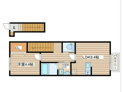 クラシア富沢(1LDK/2階)の間取り写真