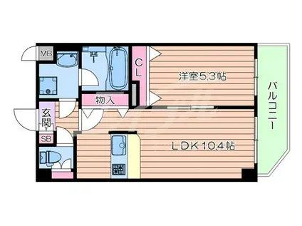 SK RESIDENCES 城北(1LDK/4階)の間取り写真