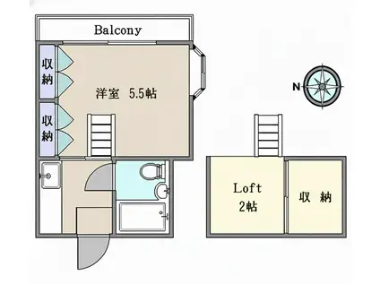 プラムヒルハイツ(1K/1階)の間取り写真