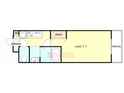 レジディア神戸ポートアイランド(1K/1階)の間取り写真