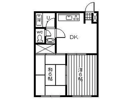 サンライズ矢野 II(2DK/3階)の間取り写真