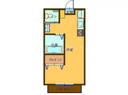 徳重アパート(ワンルーム/1階)の間取り写真
