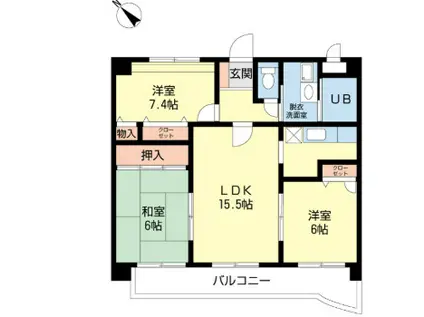 ベリーテ(3LDK/2階)の間取り写真