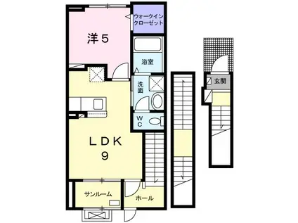 ビレッジベル(1LDK/3階)の間取り写真