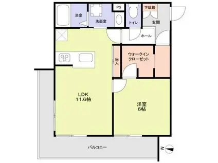 CERISIER(1LDK/2階)の間取り写真