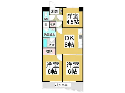 マイタウン松本(3DK/2階)の間取り写真