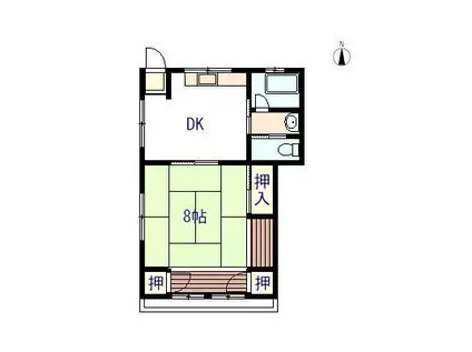 プレセア-T(1K/2階)の間取り写真