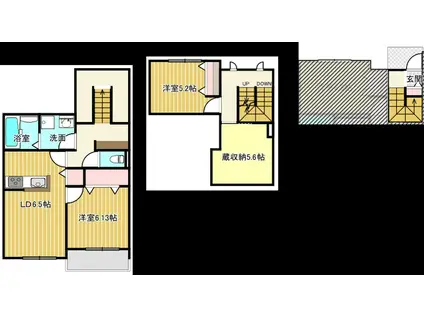 エヴァーガーデン墨江(2LDK/2階)の間取り写真
