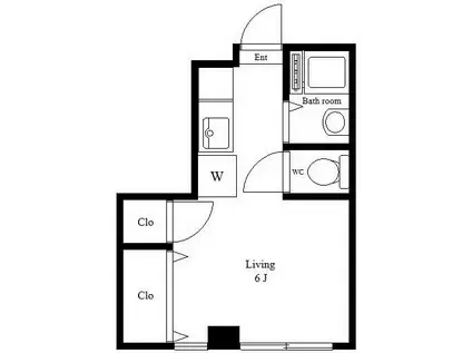 SPROUT(ワンルーム/2階)の間取り写真