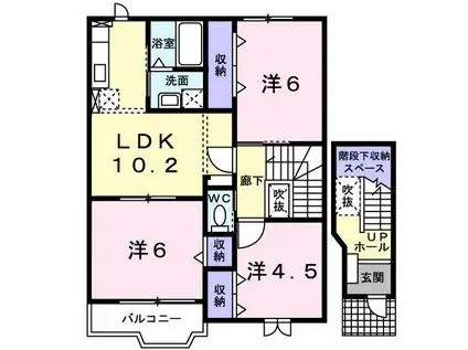 リヴェール麗香(3LDK/2階)の間取り写真