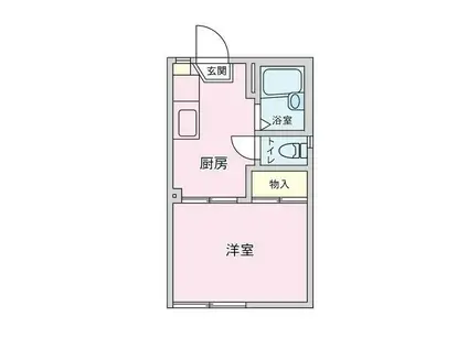 ピアベルテ(1K/1階)の間取り写真