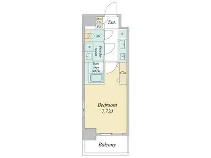 プレイズシード四日市(1K/4階)の間取り写真