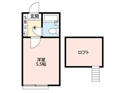 プラザ ドゥ ぺートンA(1K/2階)の間取り写真