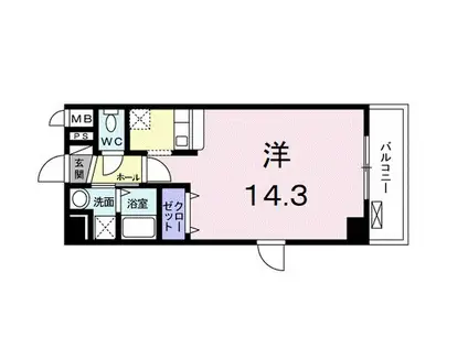 リョーアイ(ワンルーム/5階)の間取り写真