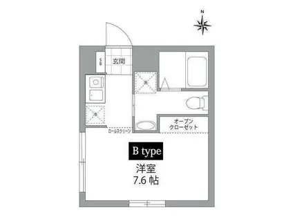 カーサピアッツァ新宿西落合(1K/3階)の間取り写真