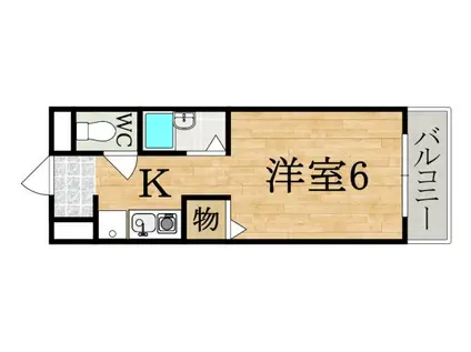 八木ロイヤルハイツ(1K/4階)の間取り写真