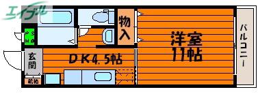 プレジデント高柳(1K/3階)の間取り写真