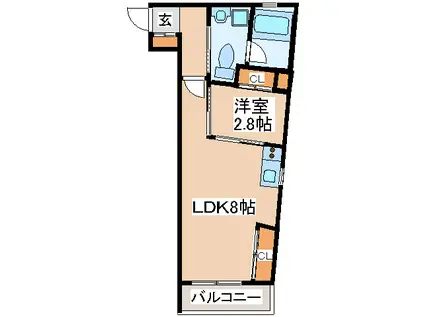 プライムスクエア(1LDK/1階)の間取り写真