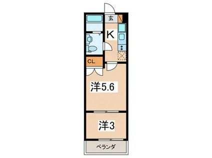 レジデンスウエスト相武台(2K/3階)の間取り写真