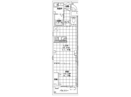 マリナージュ藤崎(1LDK/1階)の間取り写真