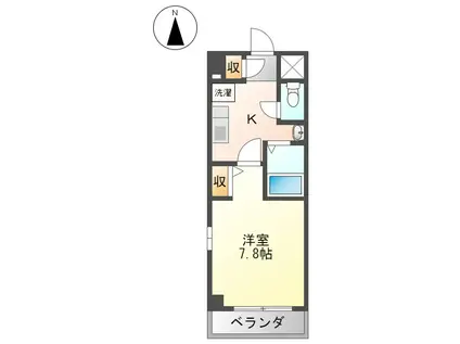 ソレーユ松原(1K/3階)の間取り写真