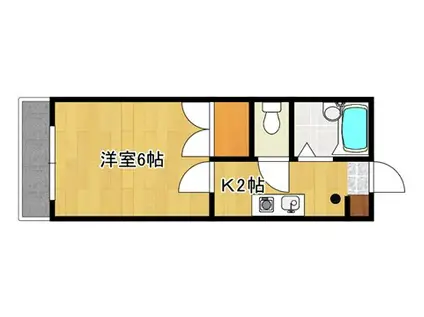 ユニバーコーポ善光寺(1K/2階)の間取り写真