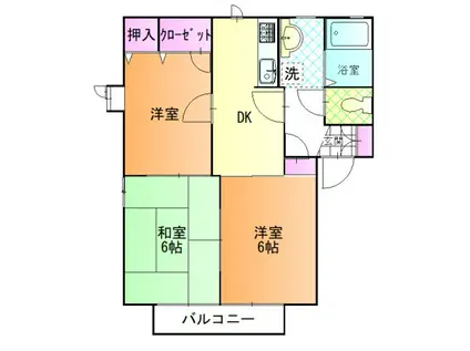 エンパレスV B(3DK/1階)の間取り写真