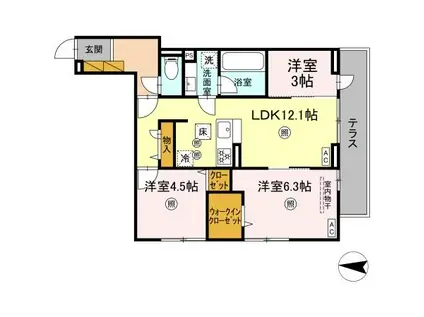 B-KUBUS(3LDK/1階)の間取り写真