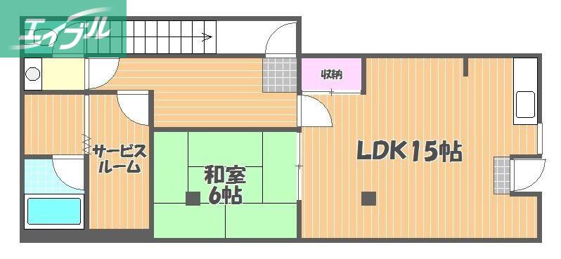 メゾンFUJI(1LDK/1階)の間取り写真