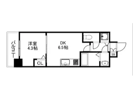 CREST TAPP京都太秦天神川DEX I(1DK/4階)の間取り写真