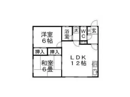 コーポ松本1(2LDK/2階)の間取り写真