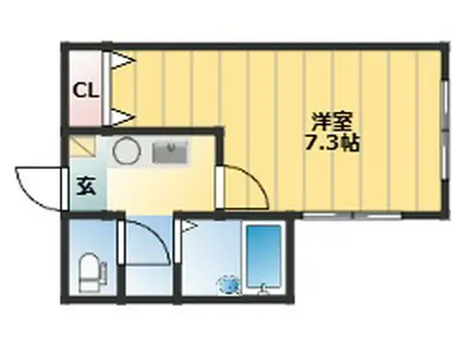ノースルミエール(1K/4階)の間取り写真