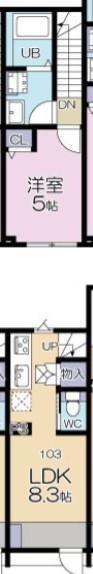 MOK-TERRACE NERIMA VILLA(1LDK/1階)の間取り写真