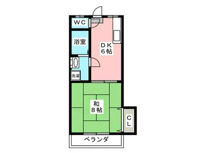 メゾン栄(1DK/2階)の間取り写真