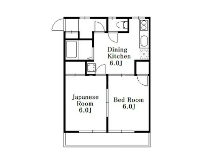 レジデンスジュンI(2DK/1階)の間取り写真