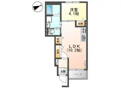エクセルハイム若狭III(1LDK/1階)の間取り写真