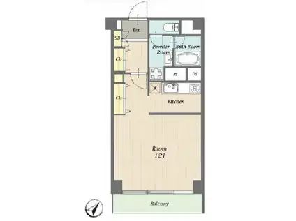 秀和代官山レジデンス(1K/5階)の間取り写真