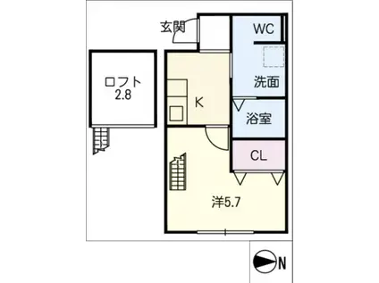 ファーバルレジデンス(1K/1階)の間取り写真