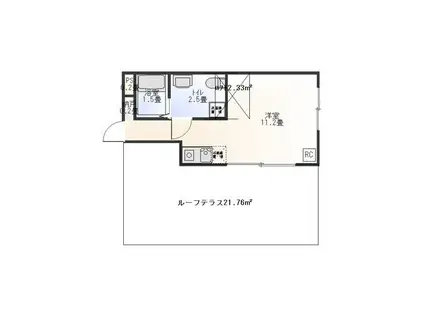 THE ROOM 新検見川(1K/4階)の間取り写真