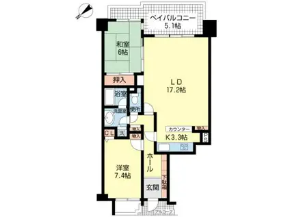 ガーデンホームズ上池台(2LDK/4階)の間取り写真