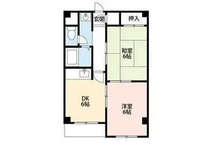 ドムール本町(2DK/3階)の間取り写真