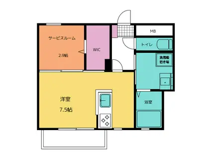 MAISON DE CHOU-CHOU(1SK/1階)の間取り写真