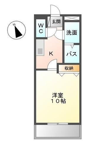 グランドールヒルズ(1K/1階)の間取り写真