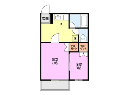 SAJA-CRICKETII(1SK/2階)の間取り写真